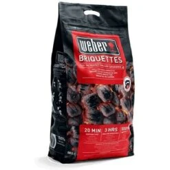 Carbonella Per Barbecue WEBER BBQ In Bricchetti Di Carbone Di Legna Sacco 4 Kg. - N. 1 Sacco