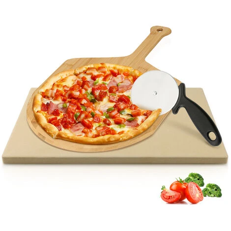 Randaco Pietra Per Pizza 1,5 Cm Di Spessore Pietra Per Pane Rettangolo Buccia Per Pizza In Legno Fiamme Da Forno Spatola Per Pizza In Legno, Naturale 3 Randaco Pietra Per Pizza 1,5 Cm Di Spessore Pietra Per Pane Rettangolo Buccia Per Pizza In Legno Fiamme Da Forno Spatola Per Pizza In Legno, Naturale