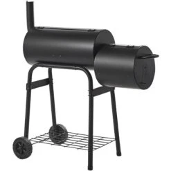 Barbecue A Carbonella Con Coperchio Rotelle E Affumicatore Termometro Nero Satah 11 Barbecue A Carbonella Con Coperchio Rotelle E Affumicatore Termometro Nero Satah -Barbecue Forniture Negozio 58571668 5