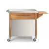 Carrello Plancha In Legno / Acciaio Inox - 00231n - Dm Creation -Barbecue Forniture Negozio 58585284 1