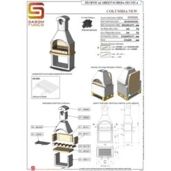 Barbecue In Muratura Modello Columbia 88x58xh.197 Cm - Solo Carbonella -Barbecue Forniture Negozio 59482300 3