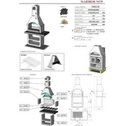 Barbecue In Muratura Modello Maribor, 114x64xh.212,5 Utilizzabile Legna O Carbonella -Barbecue Forniture Negozio 59505171 3