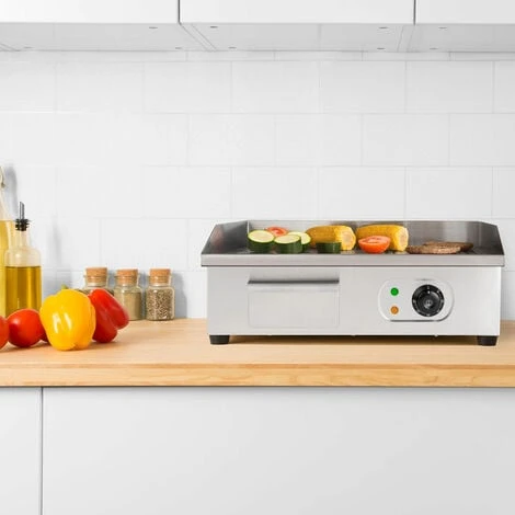 Vertes Piastra Per Griglia Elettrica Professionale, Potenza 3000 Watt, Alloggiamento In Acciaio Inox, Temperatura Regolabile Da 50 A 300°C, Griglia Plancha Elettrica Con Superficie 55x35cm 4 Vertes Piastra Per Griglia Elettrica Professionale, Potenza 3000 Watt, Alloggiamento In Acciaio Inox, Temperatura Regolabile Da 50 A 300°C, Griglia Plancha Elettrica Con Superficie 55x35cm - immagine 2