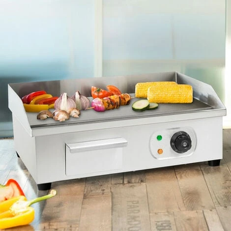 Vertes Piastra Per Griglia Elettrica Professionale, Potenza 3000 Watt, Alloggiamento In Acciaio Inox, Temperatura Regolabile Da 50 A 300°C, Griglia Plancha Elettrica Con Superficie 55x35cm 7 Vertes Piastra Per Griglia Elettrica Professionale, Potenza 3000 Watt, Alloggiamento In Acciaio Inox, Temperatura Regolabile Da 50 A 300°C, Griglia Plancha Elettrica Con Superficie 55x35cm - immagine 5