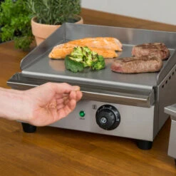 Vertes Piastra Per Griglia Elettrica Professionale, Potenza 1400 Watt, Alloggiamento In Acciaio Inox, Temperatura Regolabile Da 50 A 300°C, Griglia Plancha Elettrica Con Superficie Liscia 31x27cm -Barbecue Forniture Negozio 59670795 4