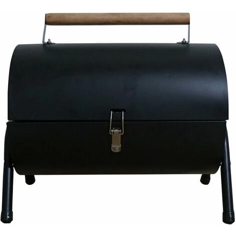 Grill Barbecue Da Tavolo Con Griglia In Acciaio Inox Carbonella Manico In Legno 4 Grill Barbecue Da Tavolo Con Griglia In Acciaio Inox Carbonella Manico In Legno - immagine 2