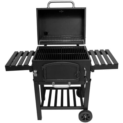 BBQ Barbecue Affumicatore Barbeque Da Giardino Carbonella Forno Regolabile Con 4 Ventole Termometro Ripiani Laterali Ganci Apribottiglie Ruote Copertura Antipioggia Spazzola Metallica - XL 4 BBQ Barbecue Affumicatore Barbeque Da Giardino Carbonella Forno Regolabile Con 4 Ventole Termometro Ripiani Laterali Ganci Apribottiglie Ruote Copertura Antipioggia Spazzola Metallica - XL - immagine 2