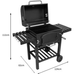 BBQ Barbecue Affumicatore Barbeque Da Giardino Carbonella Forno Regolabile Con 4 Ventole Termometro Ripiani Laterali Ganci Apribottiglie Ruote Copertura Antipioggia Spazzola Metallica - XL 10 BBQ Barbecue Affumicatore Barbeque Da Giardino Carbonella Forno Regolabile Con 4 Ventole Termometro Ripiani Laterali Ganci Apribottiglie Ruote Copertura Antipioggia Spazzola Metallica - XL -Barbecue Forniture Negozio 59952671 4