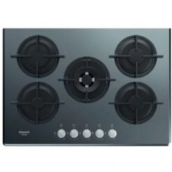 Hotpoint HAGD 72S/MR Linea Estetica Diamond Piano Cottura A Gas 5 Zone Griglie In Ghisa 73cm Specchio