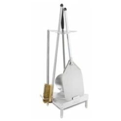 Kit Set 4 Pz Pizza Fatta In Casa Pala Palettino Spazzola Lunghezza 90 Cm Supporto Acciaio Inox Made In Italy Qualità Professionale