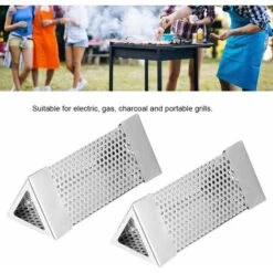 Tubo Per Affumicatore A Pellet Di Qualità Premium 2 Pezzi Tubo Per Griglia Per Barbecue Tubo Per Pellet In Rete Scatola Per Fumo Accessorio Per Barbecue In Acciaio Inossidabile Da 6 Pollici Per Qualsi -Barbecue Forniture Negozio 63850959 3