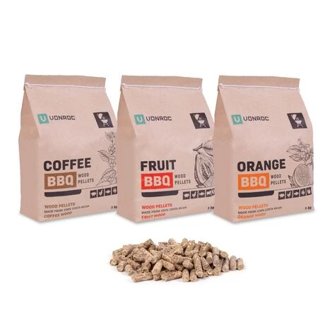 VONROC Pellet Di Legno Per Barbecue. 3 Kg. Sapori Esotici Misti. Arancia, Caffè, Frutti Tropicali 3 VONROC Pellet Di Legno Per Barbecue. 3 Kg. Sapori Esotici Misti. Arancia, Caffè, Frutti Tropicali