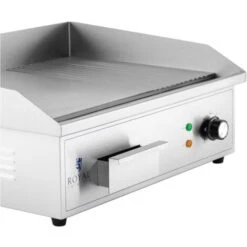 Fry Top Elettrico Piastra Liscia E Rigata Inox Griglia Elettrica 548 X 350 Mm -Barbecue Forniture Negozio 65341339 3