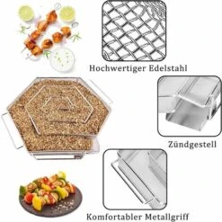 LTS FAFA Generatore Di Fumo Freddo Generatore Di Fumo Freddo Esagonale In Acciaio Inox Con 1 Paio Di Guanti Grill Per Bollitore, Barbecue, Forno Affumicatore, 22,5 X 21,5 X 5,0 Cm -Barbecue Forniture Negozio 67411229 3