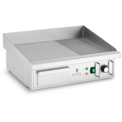 Fry Top Elettrico Griglia Elettrica Piastra Rigata + Liscia 360 X 560 Mm 3000 W
