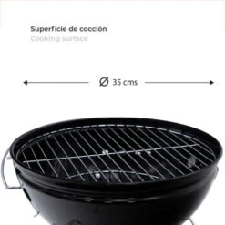 Barbecue A Carbone Portatile Da Tavolo Kekai Tahoe 37x37x44 Cm Coperchio Con Sistema Di Trasporto E Bloccaggio Smaltato Nero -Barbecue Forniture Negozio 69347070 3