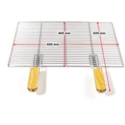 Griglia Rettangolare Per BBQ 60x40 Cm In Acciaio Inox Con Manici Per Grill A Gas, A Sfera Ecc -Barbecue Forniture Negozio 69645200 4