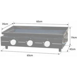 Piastra A Gas MÉRIDA 3 Bruciatori 6 KW Nero -Barbecue Forniture Negozio 70592472 4