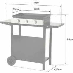 Piastra A Gas MÉRIDA 3 Bruciatori + Carrello -Barbecue Forniture Negozio 70592641 4