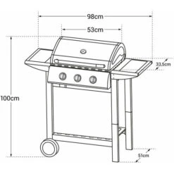 Barbecue A Gas HAWAÏ - 3 Bruciatori 8,4kW -Barbecue Forniture Negozio 70592684 4
