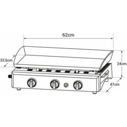 Piastra A Gas SÉVILLE - 3 Bruciatori 7,5kW -Barbecue Forniture Negozio 70592781 4