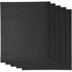 Tappetino Per Barbecue X5 - Set Di 5 Tappetini Per Griglia XL 50x40 Cm Riutilizzabili Antiaderenti - Fogli Per Forno A Gas Barbecue Elettrico Carbone Legna Microonde Silicone - Nero