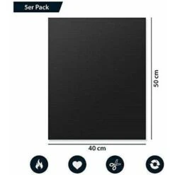 Tappetino Per Barbecue X5 - Set Di 5 Tappetini Per Griglia XL 50x40 Cm Riutilizzabili Antiaderenti - Fogli Per Forno A Gas Barbecue Elettrico Carbone Legna Microonde Silicone - Nero 9 Tappetino Per Barbecue X5 - Set Di 5 Tappetini Per Griglia XL 50x40 Cm Riutilizzabili Antiaderenti - Fogli Per Forno A Gas Barbecue Elettrico Carbone Legna Microonde Silicone - Nero -Barbecue Forniture Negozio 70835887 3