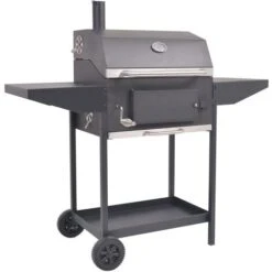 Barbecue A Carbonella Con Ripiano Inferiore Nero VidaXL