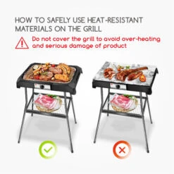 Aigostar Lava Pro - Griglia Senza Fumo, Griglia Per Barbecue Elettrica Con Piedini E Tavolo Da Esterno. Antiaderente Con Vassoio Rimovibile -Barbecue Forniture Negozio 72603491 4