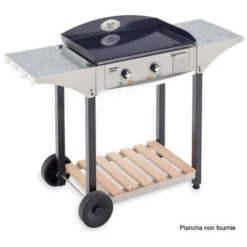 Carrello Inox E Legno Per Plancha 600 - Chps600 - Roller Grill