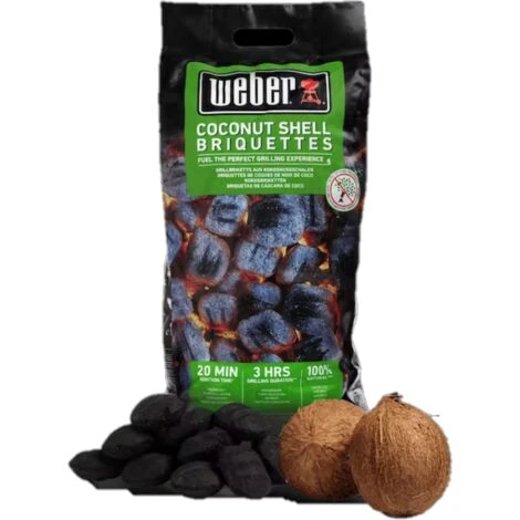 Sacchetto WEBER COCONUT SHELL 4 Kg Bricchetti Guscio Noce Di Cocco Per Barbecue 3 Sacchetto WEBER COCONUT SHELL 4 Kg Bricchetti Guscio Noce Di Cocco Per Barbecue