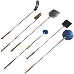 KIT PALE SET PALA PIZZA FORNO A LEGNA 6pz COMPLETO SPAZZOLA GRANDE