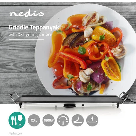Nedis Teppanyaki Grill Da Tavolo Superficie Di Cottura (l X W): 90 X 23 Cm 5 Impostazioni Di Calore 4 Nedis Teppanyaki Grill Da Tavolo Superficie Di Cottura (l X W): 90 X 23 Cm 5 Impostazioni Di Calore - immagine 2