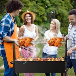 Barbecue Elettrici Set Di Spiedo Per Carne BBQ In Acciaio Inox 107cm Morsetto Per Carne BBQ Con Motore Incl. Aghi Per Carne, 220V - 240V HENGMEI -Barbecue Forniture Negozio 88136445 4