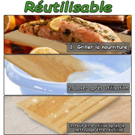 Cedar Barbecue Board 6pcs Cedar Smoking Boards 100% Natural Flame Salmon Board Cedar Planks Supporting Equipment Barbecue Board HENGMEI 6 Cedar Barbecue Board 6pcs Cedar Smoking Boards 100% Natural Flame Salmon Board Cedar Planks Supporting Equipment Barbecue Board HENGMEI - immagine 4