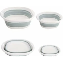 MINKUROW 2 Pezzi Ciotola Pieghevole Bacinella Pieghevole Lavabo Rotondo Pieghevole In Silicone Multifunzione Per Campeggio, Roulotte, Attività All'Aperto, Cucina, Viaggi, Campeggio, Escursionismo (Blu