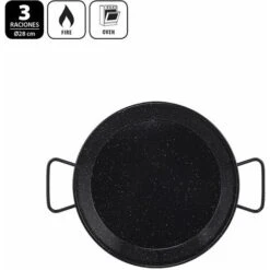 Metaltex - Padella In Acciaio Smaltato 3 Porzioni 28 Cm 8 Metaltex - Padella In Acciaio Smaltato 3 Porzioni 28 Cm -Barbecue Forniture Negozio 89659583 3