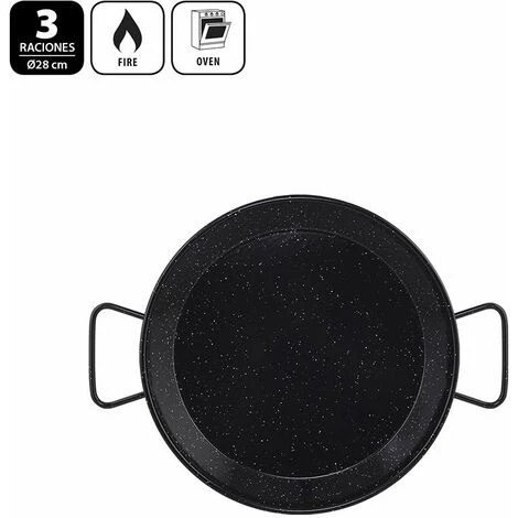 Metaltex - Padella In Acciaio Smaltato 3 Porzioni 28 Cm 5 Metaltex - Padella In Acciaio Smaltato 3 Porzioni 28 Cm - immagine 3