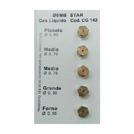 UGELLI RICAMBIO X FORNELLI GAS GPL • OTTONE 3 UGELLI RICAMBIO X FORNELLI GAS GPL • OTTONE