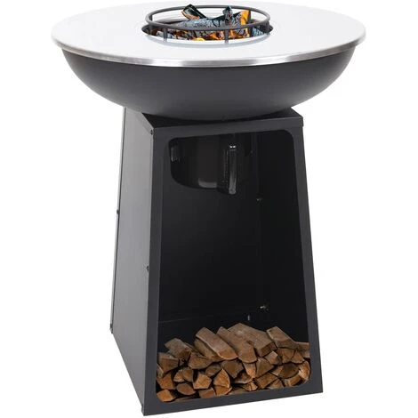 Barbecue BBQ Braciere Con Piastra Riscaldante HWC-K97 Acciaio Ø 66cm Nero 4 Barbecue BBQ Braciere Con Piastra Riscaldante HWC-K97 Acciaio Ø 66cm Nero - immagine 2