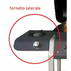 BARBECUE GAS BBQ GRILL PORTATILE RUOTE PIETRA LAVICA 2FUOCHI 1 FORNELLO LATERALE -Barbecue Forniture Negozio 93958470 4