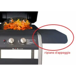 BARBECUE GAS BBQ GRILL PORTATILE RUOTE PIETRA LAVICA 2FUOCHI 1 FORNELLO LATERALE -Barbecue Forniture Negozio 93958470 5