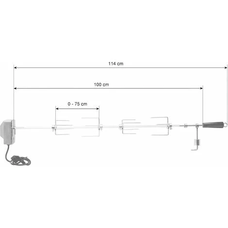 BBQ-Toro Set Di Spiedo Per Barbecue 100 Cm Con 4x Aghi Per Carne E Motore In Acciaio Inox, 220V - 240V, Spiedo Rotante 5 BBQ-Toro Set Di Spiedo Per Barbecue 100 Cm Con 4x Aghi Per Carne E Motore In Acciaio Inox, 220V - 240V, Spiedo Rotante - immagine 3