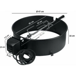 BBQ-Toro Set Di Spiedini Per Barbecue Per Barbecue A Bollitore Ã˜ 47 Cm Con Corpo Barbecue, Spiedino, Motore E Aghi Per Carne -Barbecue Forniture Negozio 94789572 5