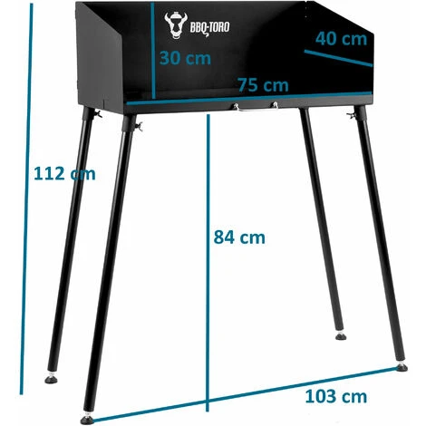 BBQ-Toro Tavolo Da Forno Olandese, Con Frangivento 75 X 40 Cm Tavolo Da Barbecue, Tavolo In Acciaio 7 BBQ-Toro Tavolo Da Forno Olandese, Con Frangivento 75 X 40 Cm Tavolo Da Barbecue, Tavolo In Acciaio - immagine 5
