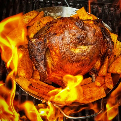 BBQ-Toro Griglia Per Pollo In Acciaio Inox Ø 30 Cm Con Contenitore Per Aromi E Vassoio Di Sgocciolamento Porta Pollame 4 BBQ-Toro Griglia Per Pollo In Acciaio Inox Ø 30 Cm Con Contenitore Per Aromi E Vassoio Di Sgocciolamento Porta Pollame - immagine 2