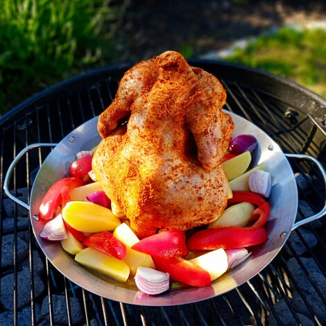 BBQ-Toro Griglia Per Pollo In Acciaio Inox Ø 30 Cm Con Contenitore Per Aromi E Vassoio Di Sgocciolamento Porta Pollame 5 BBQ-Toro Griglia Per Pollo In Acciaio Inox Ø 30 Cm Con Contenitore Per Aromi E Vassoio Di Sgocciolamento Porta Pollame - immagine 3