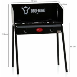 BBQ-Toro Tavolo Da Barbecue A Gas Con Frangivento Fornello A Gas In Ghisa 2 Bruciatori 12 KW -Barbecue Forniture Negozio 94789960 4