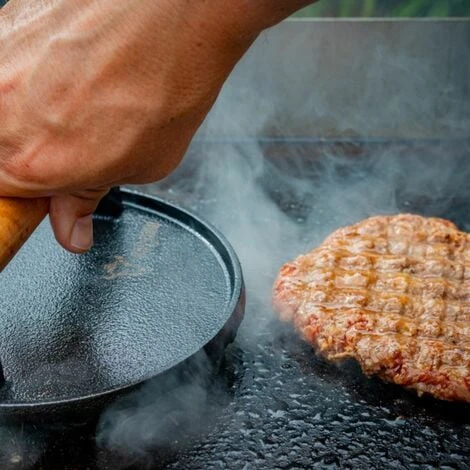 BBQ-Toro Campana Per Hamburger In Acciaio Inox Con Peso Per Carne In Ghisa Campana Termica 4 BBQ-Toro Campana Per Hamburger In Acciaio Inox Con Peso Per Carne In Ghisa Campana Termica - immagine 2