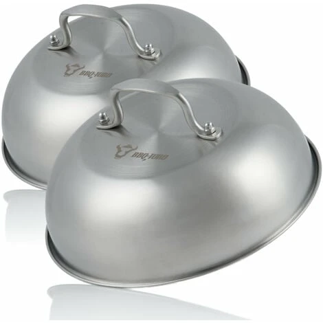 BBQ-Toro Campana Riscaldante In Acciaio Inox (2 Pezzi) Ø 23 Cm Campana Di Servizio, Glosche 2 BBQ-Toro Campana Riscaldante In Acciaio Inox (2 Pezzi) Ø 23 Cm Campana Di Servizio, Glosche